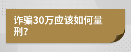 诈骗30万应该如何量刑？