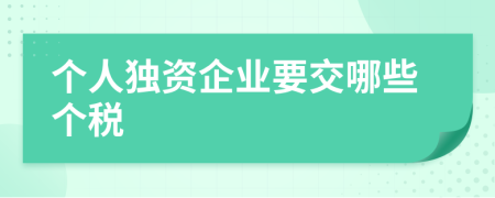 个人独资企业要交哪些个税