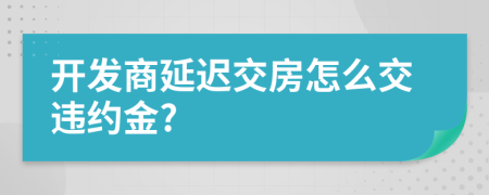 开发商延迟交房怎么交违约金?