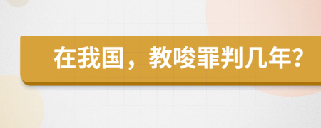 在我国，教唆罪判几年？