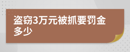 盗窃3万元被抓要罚金多少