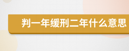 判一年缓刑二年什么意思
