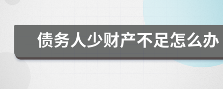 债务人少财产不足怎么办