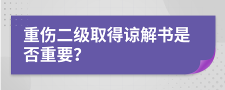 重伤二级取得谅解书是否重要？