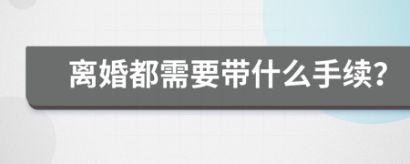 离婚都需要带什么手续？