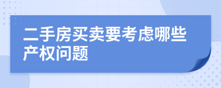 二手房买卖要考虑哪些产权问题