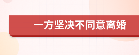 一方坚决不同意离婚