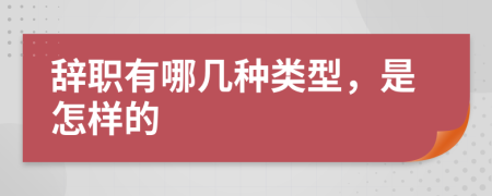 辞职有哪几种类型，是怎样的