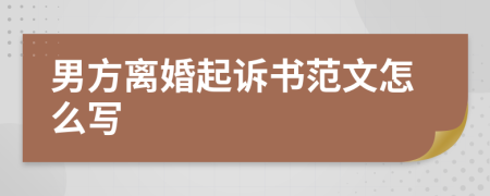 男方离婚起诉书范文怎么写