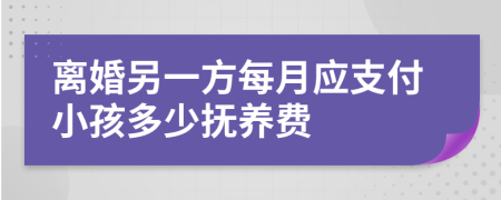 离婚另一方每月应支付小孩多少抚养费