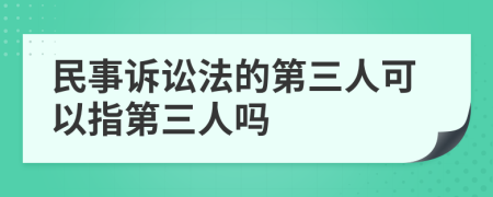 民事诉讼法的第三人可以指第三人吗