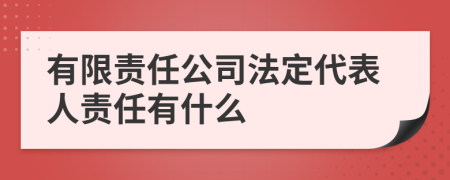 有限责任公司法定代表人责任有什么