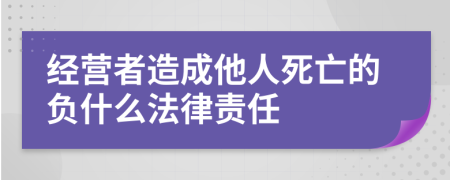 经营者造成他人死亡的负什么法律责任