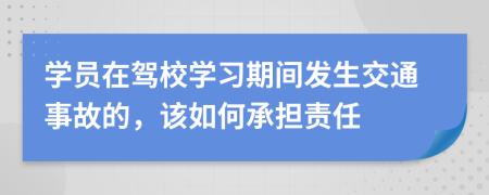 学员在驾校学习期间发生交通事故的，该如何承担责任