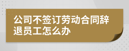 公司不签订劳动合同辞退员工怎么办