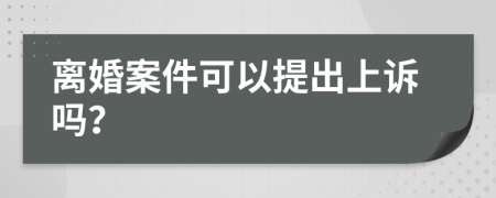 离婚案件可以提出上诉吗？