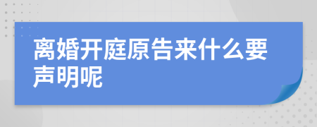 离婚开庭原告来什么要声明呢