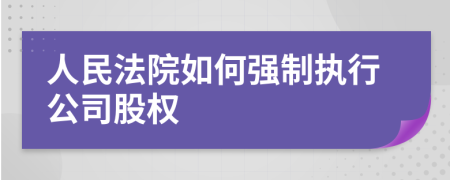 人民法院如何强制执行公司股权