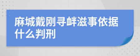 麻城戴刚寻衅滋事依据什么判刑