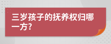 三岁孩子的抚养权归哪一方?