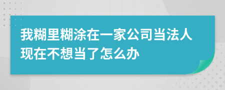 我糊里糊涂在一家公司当法人现在不想当了怎么办