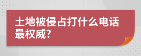 土地被侵占打什么电话最权威?