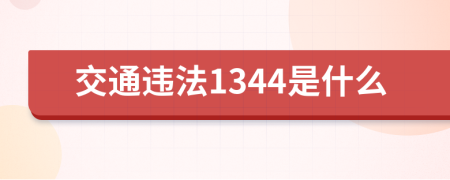 交通违法1344是什么