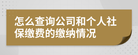 怎么查询公司和个人社保缴费的缴纳情况