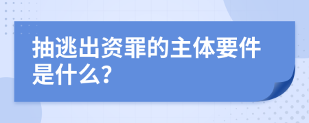 抽逃出资罪的主体要件是什么？