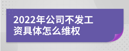 2022年公司不发工资具体怎么维权