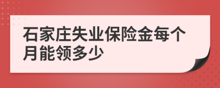 石家庄失业保险金每个月能领多少