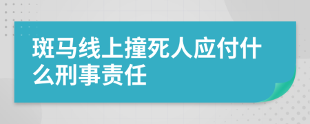 斑马线上撞死人应付什么刑事责任