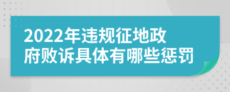 2022年违规征地政府败诉具体有哪些惩罚