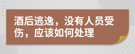 酒后逃逸，没有人员受伤，应该如何处理