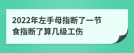 2022年左手母指断了一节食指断了算几级工伤