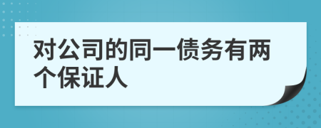 对公司的同一债务有两个保证人