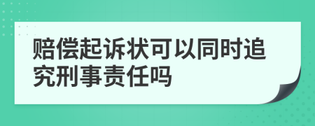 赔偿起诉状可以同时追究刑事责任吗