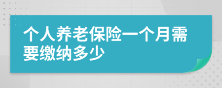 个人养老保险一个月需要缴纳多少