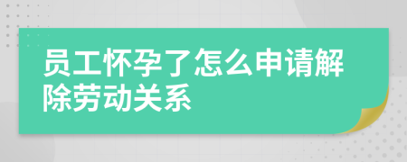 员工怀孕了怎么申请解除劳动关系