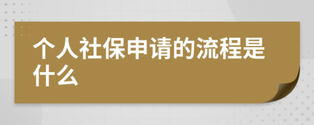 个人社保申请的流程是什么