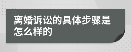 离婚诉讼的具体步骤是怎么样的