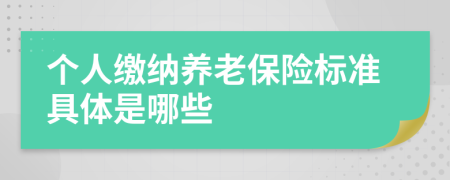 个人缴纳养老保险标准具体是哪些