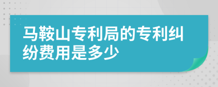 马鞍山专利局的专利纠纷费用是多少