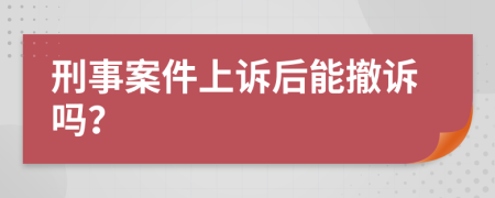 刑事案件上诉后能撤诉吗？