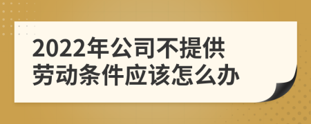 2022年公司不提供劳动条件应该怎么办