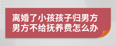 离婚了小孩孩子归男方男方不给抚养费怎么办