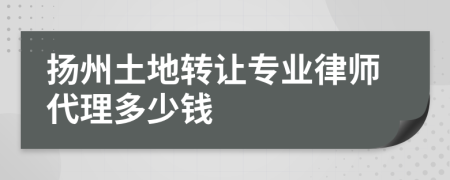 扬州土地转让专业律师代理多少钱