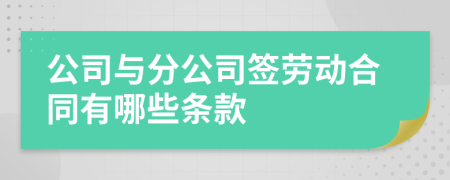 公司与分公司签劳动合同有哪些条款