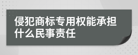 侵犯商标专用权能承担什么民事责任