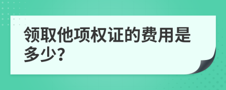 领取他项权证的费用是多少？